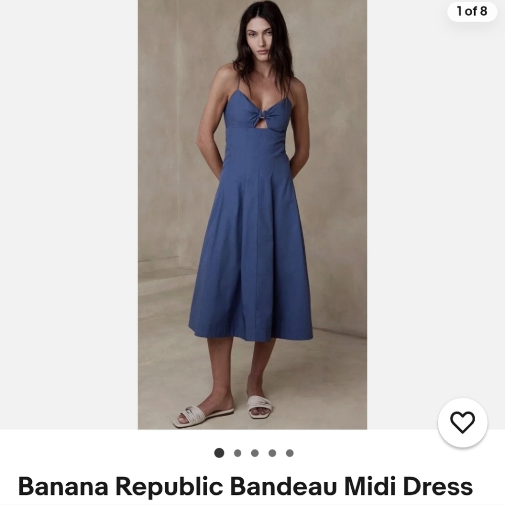 Banana Republic Blue Midi Dress | Size 2P